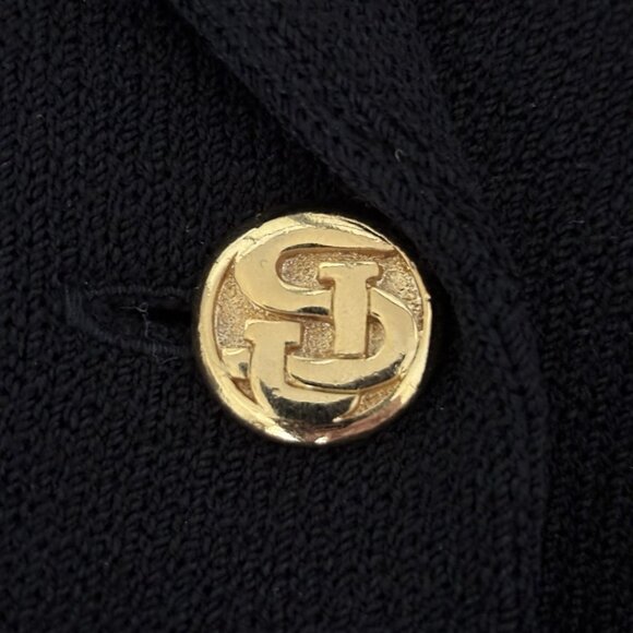 St. John Knit Dress Gold Tone Buttons Women’s Sz 6 Career Old Money Capsule - Picture 3 of 16
